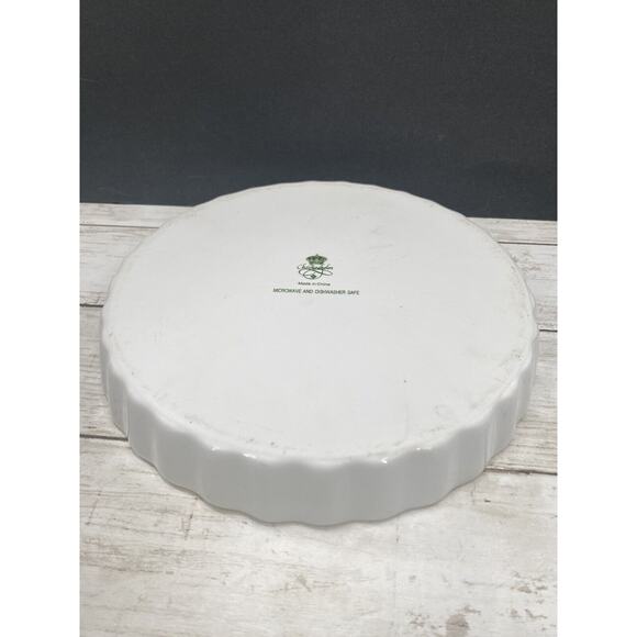 Christineholm Porcelain Rose Pattern Quiche, Tart, Pie Plate 9.5" Baking Dish - Picture 10 of 12
